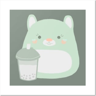 Mochi Bunny with Boba Posters and Art